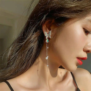 Elegant Long Pearl Tassel Chain Pendant Party Jewelry